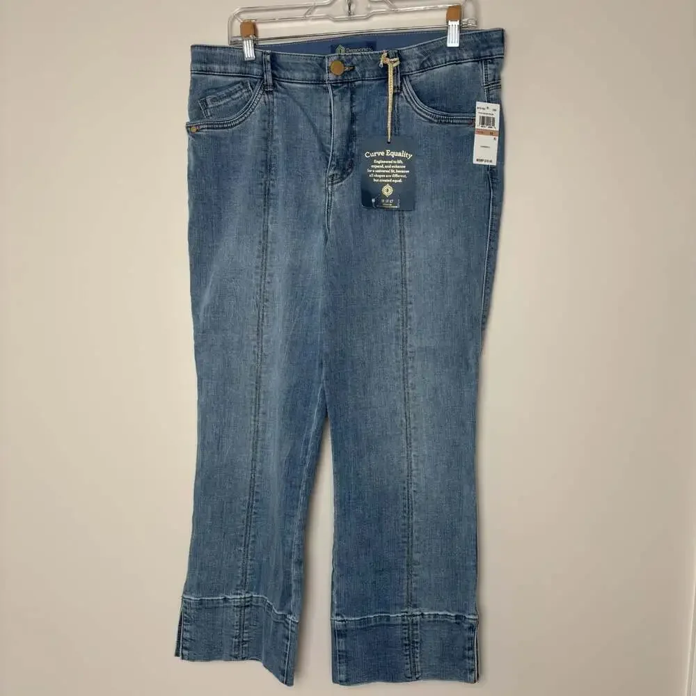 Democracy NEW Absolution high rise cropped jean womens 12 light wash denim